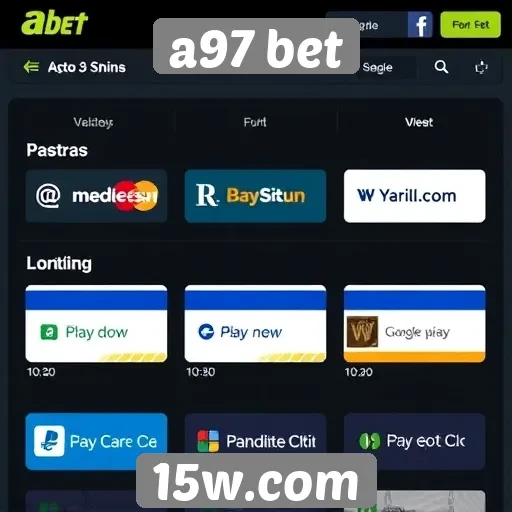 Explorando métodos de pagamento no A97 Bet